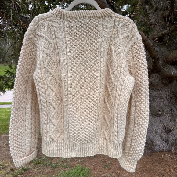 Vintage Standun Ireland Cream Cable Knit Sweater Chunky Textured - Picture 2 of 5